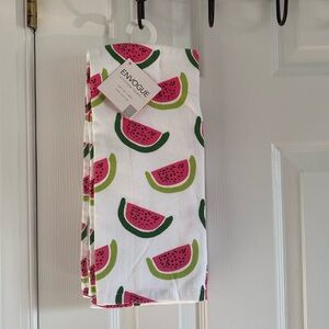NWT En Vogue Watermelon Print Kitchen Towels Set of 2, 100% Cotton